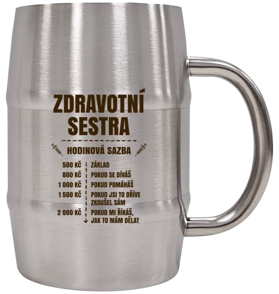Nerezový chladicí půllitr Hodinová sazba - zdravotní sestra