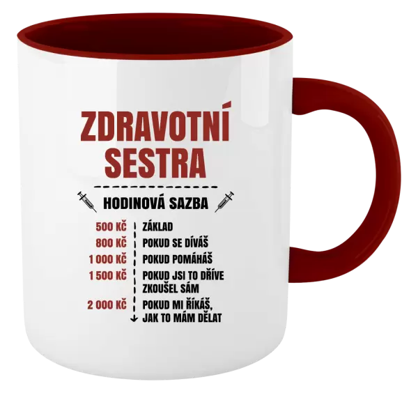 Hrnek Hodinová sazba - zdravotní sestra
