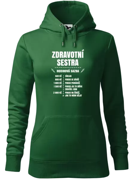 Dámská mikina Hodinová sazba - zdravotní sestra