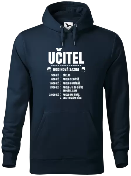 Pánská mikina Hodinová sazba - učitel