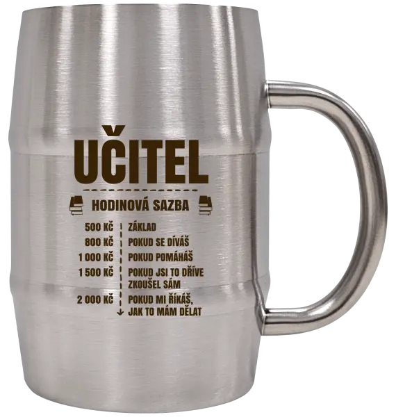 Nerezový chladicí půllitr Hodinová sazba - učitel