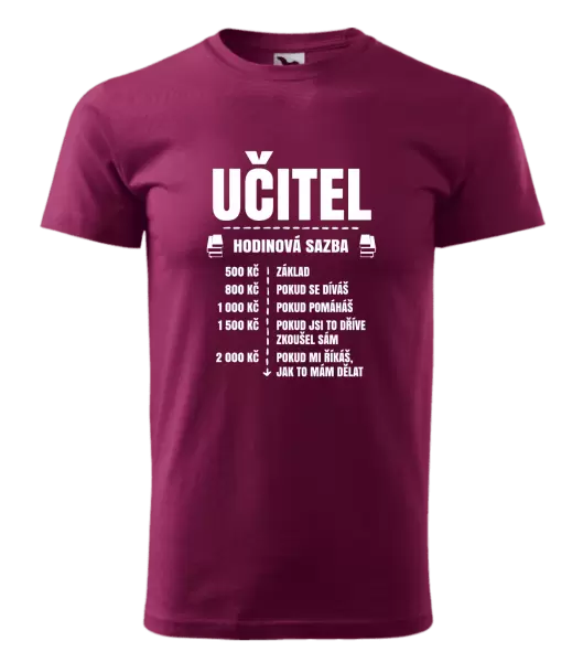 Pánské tričko Hodinová sazba - učitel