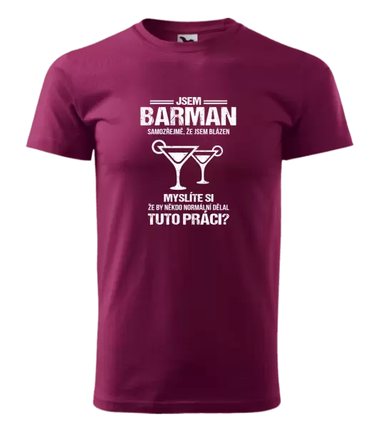 Pánské tričko Samozřejmě, že jsem blázen - barman