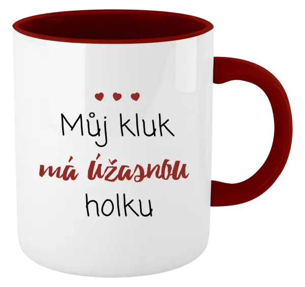 Hrnek Můj kluk má úžasnou holku