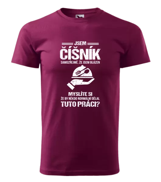 Pánské tričko Samozřejmě, že jsem blázen - číšník