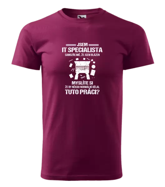 Pánské tričko Samozřejmě, že jsem blázen - IT specialista
