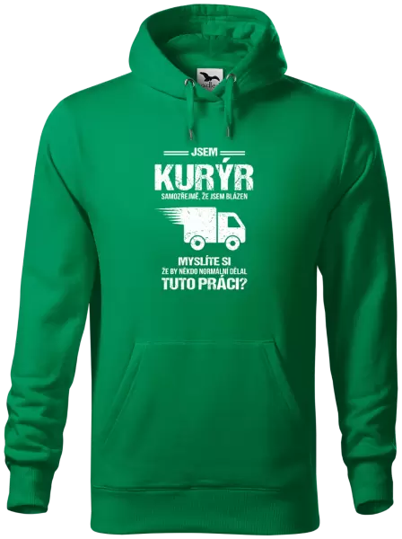 Pánská mikina Samozřejmě, že jsem blázen - kurýr