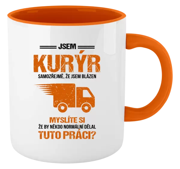 Hrnek Samozřejmě, že jsem blázen - kurýr