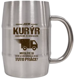 Nerezový chladicí půllitr Samozřejmě, že jsem blázen - kurýr