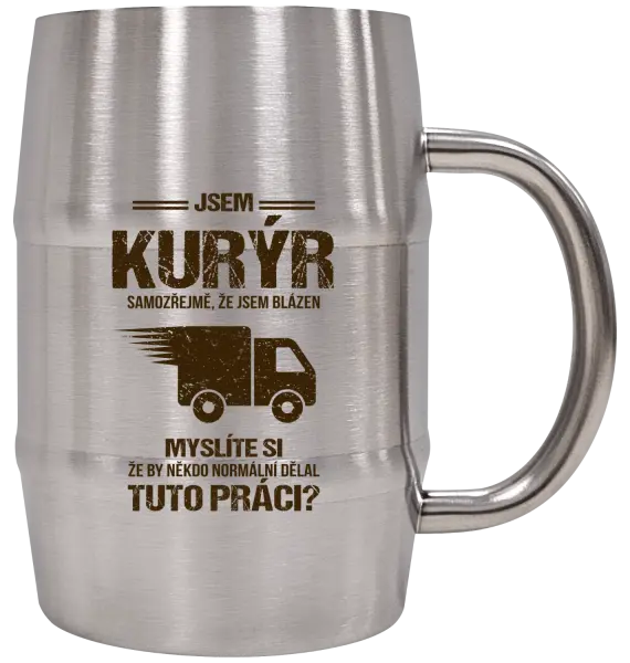 Nerezový chladicí půllitr Samozřejmě, že jsem blázen - kurýr