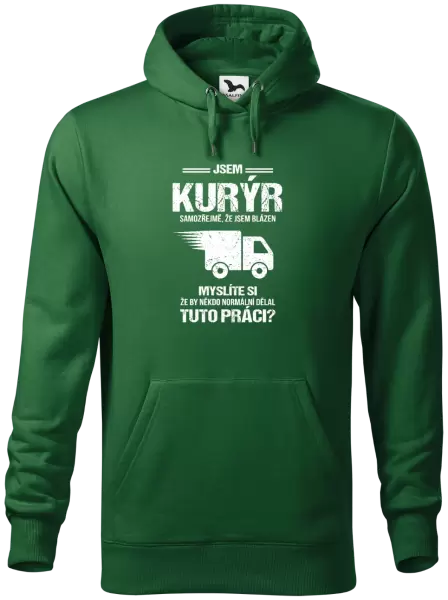 Pánská mikina Samozřejmě, že jsem blázen - kurýr