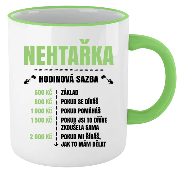 Hrnek Hodinová sazba - nehtařka