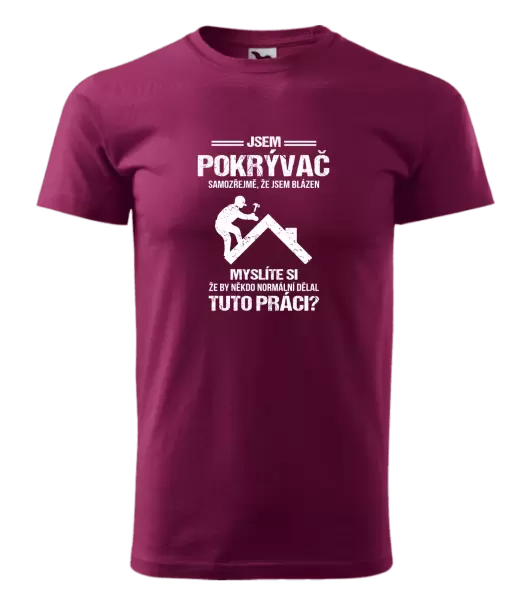 Pánské tričko Samozřejmě, že jsem blázen - pokrývač