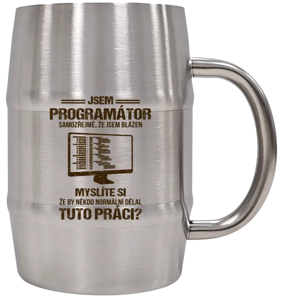 Nerezový chladicí půllitr Samozřejmě, že jsem blázen - programátor