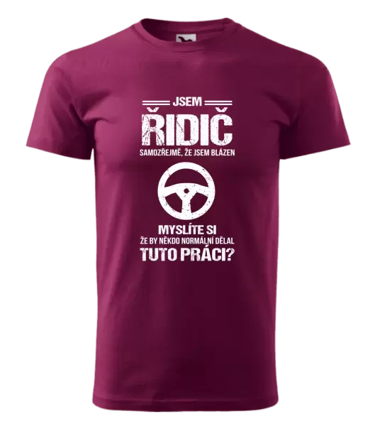 Pánské tričko Samozřejmě, že jsem blázen - řidič