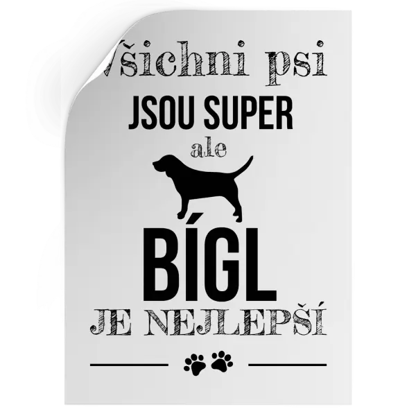 Samolepka Bígl je nejlepší