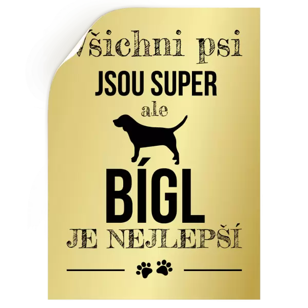 Samolepka Bígl je nejlepší