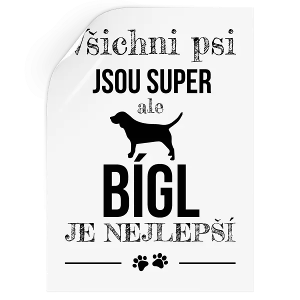 Samolepka Bígl je nejlepší