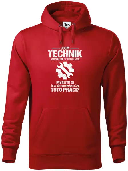 Pánská mikina Samozřejmě, že jsem blázen - technik