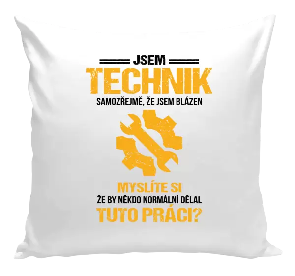 Polštář Samozřejmě, že jsem blázen - technik