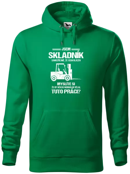 Pánská mikina Samozřejmě, že jsem blázen - skladník