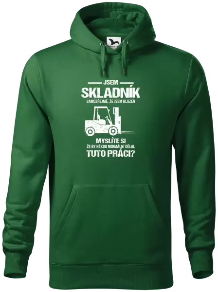 Pánská mikina Samozřejmě, že jsem blázen - skladník