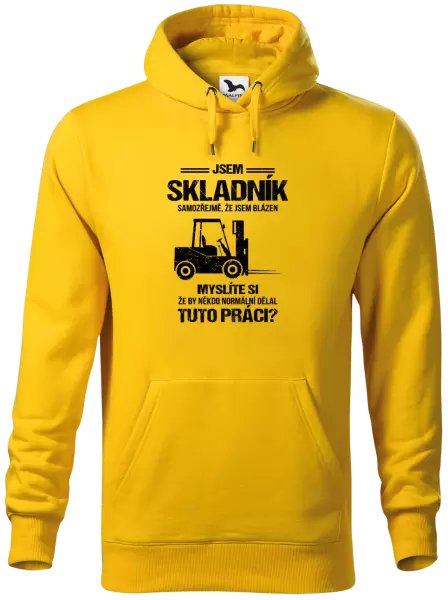 Pánská mikina Samozřejmě, že jsem blázen - skladník