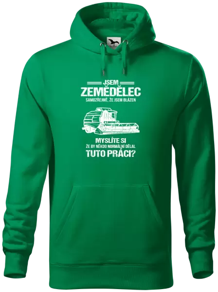 Pánská mikina Samozřejmě, že jsem blázen - zemědělec