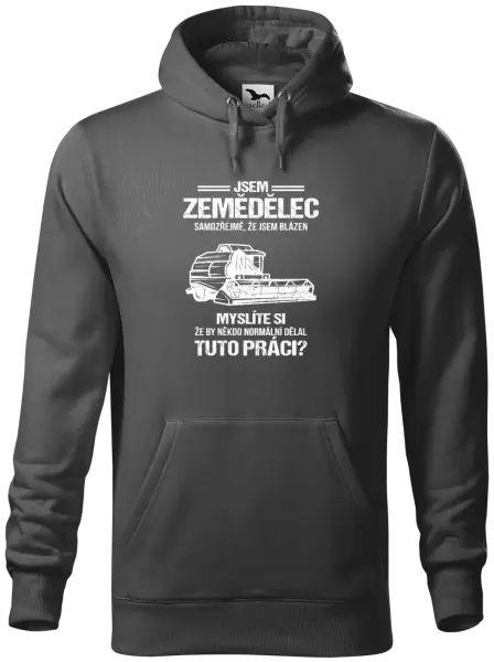 Pánská mikina Samozřejmě, že jsem blázen - zemědělec
