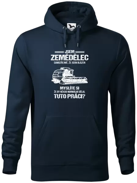 Pánská mikina Samozřejmě, že jsem blázen - zemědělec