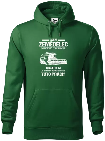 Pánská mikina Samozřejmě, že jsem blázen - zemědělec