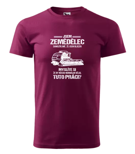 Pánské tričko Samozřejmě, že jsem blázen - zemědělec