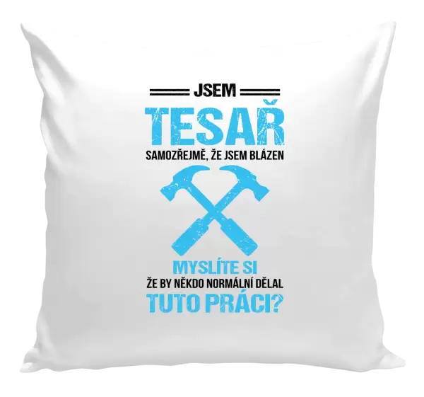Polštář Samozřejmě, že jsem blázen - tesař