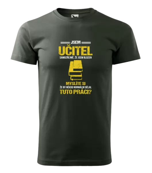 Pánské tričko Samozřejmě, že jsem blázen - učitel