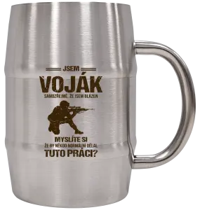 Nerezový chladicí půllitr Samozřejmě, že jsem blázen - voják