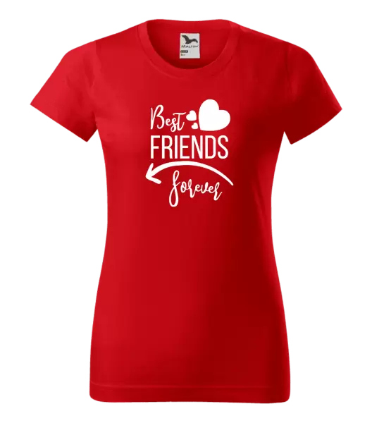 Dámské tričko Best friends forever srdce #2