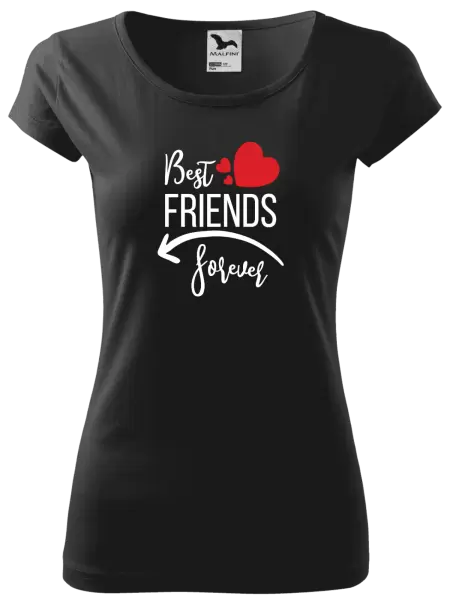 Dámske tričko Best friends forever srdce #2