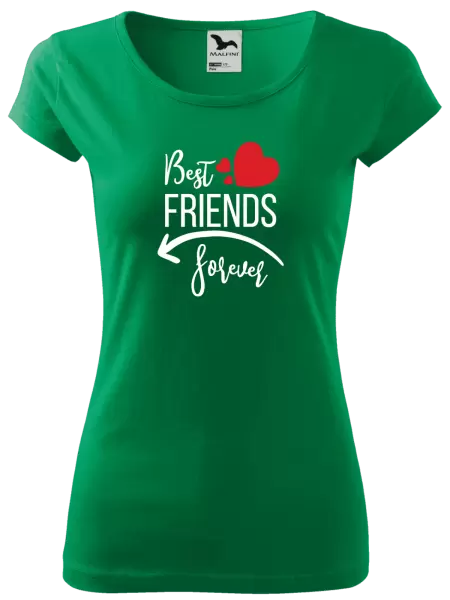 Dámské tričko Best friends forever srdce #2