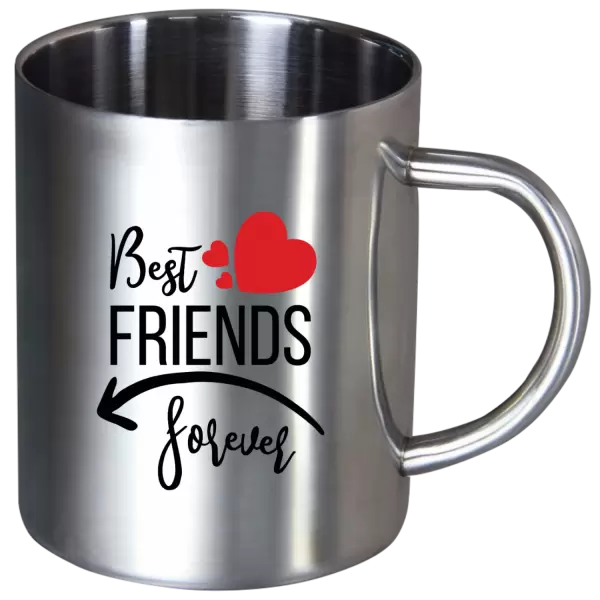 Nerezový hrnek Best friends forever srdce #2
