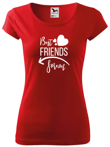 Dámské tričko Best friends forever srdce #2