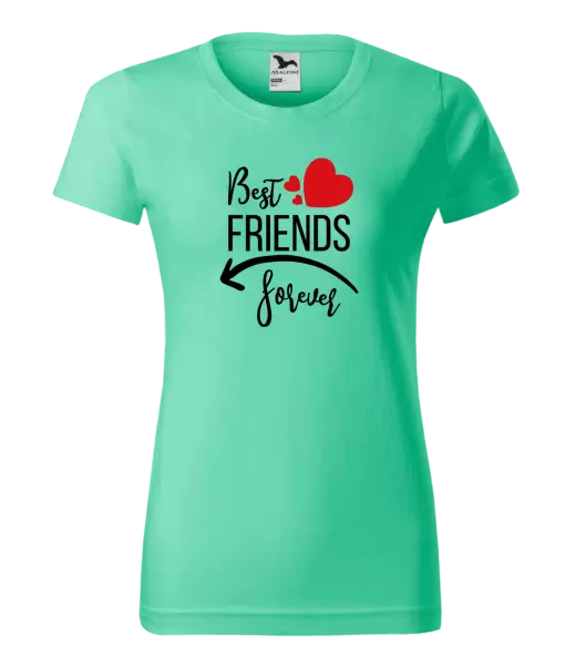 Dámské tričko Best friends forever srdce #2