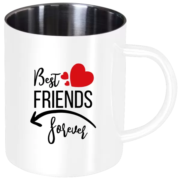 Nerezový hrnek Best friends forever srdce #2