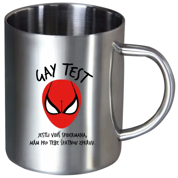 Nerezový hrnek Gay test