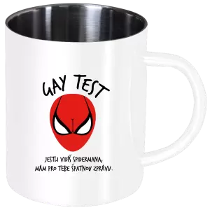 Nerezový hrnek Gay test