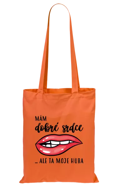 Látková taška Mám dobré srdce, ale ta moje huba