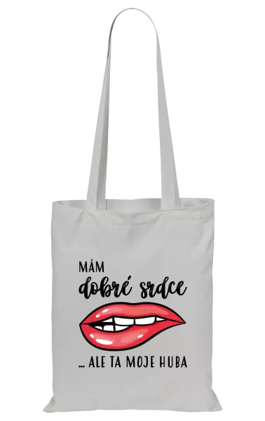 Látková taška Mám dobré srdce, ale ta moje huba