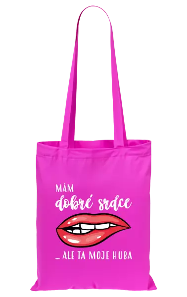 Látková taška Mám dobré srdce, ale ta moje huba