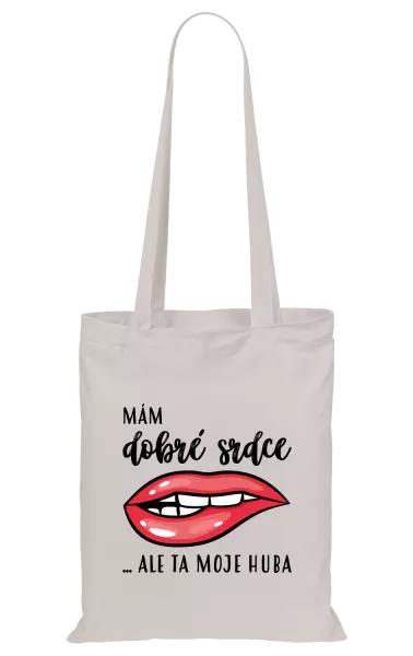 Látková taška Mám dobré srdce, ale ta moje huba
