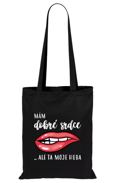 Látková taška Mám dobré srdce, ale ta moje huba
