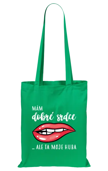 Látková taška Mám dobré srdce, ale ta moje huba